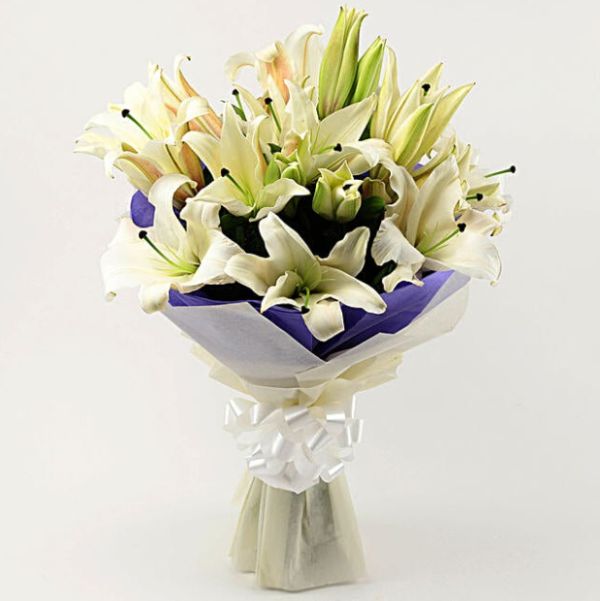 White Oriental Lilies 
