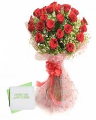 Red Rose with Greeting Card 