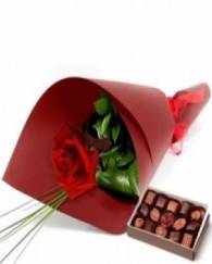 Rose and Branded Choclate 